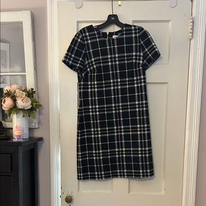 Calvin Klein Black and White Checkered Mini Dress